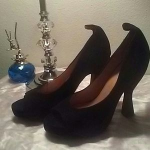 Jeffrey Campbell Black Suede Laverne Heels